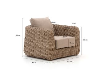 Intenso Tarcento lounge tuinstoel - Taupe - Naturel - Bruin - Wicker (vlechtwerk)