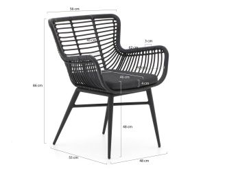 Intenso Asti/Rough-Y Ellips 280cm dining tuinset 9-delig
