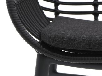 Intenso Azora dining tuinstoel - Zwart - Wicker (vlechtwerk)