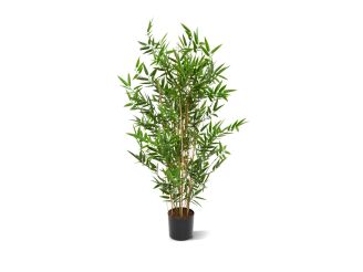 Designplants/Luca Lifestyle Japanse Bamboe kunstplant (h:90cm) met Grigio Tall Balloon bloempot - Groen (UV bestendig) (bloempot = Antique White)