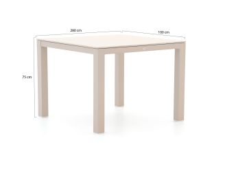 SUNS Fiave/Monte Vari 100cm dining tuinset 5-delig