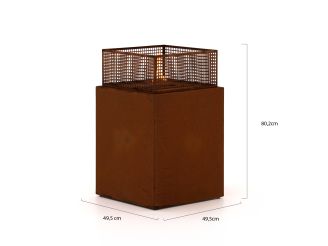 Tenderflame Agni 50 haard 49,5x49,5x80,2cm - Cortenstaal (incl. cover)