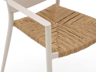Manifesto Talvullia dining tuinstoel stapelbaar - Taupe - Naturel - Bruin - Wicker (vlechtwerk)