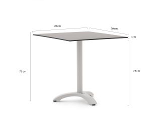 Bellagio Lisio tuintafel 70x70x73cm - Kunststof
