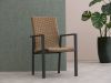 Manifesto Villongo dining tuinstoel stapelbaar - Taupe - Naturel - Bruin - Wicker (vlechtwerk)