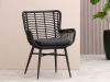 Intenso Asti dining tuinstoel - Zwart - Wicker (vlechtwerk)