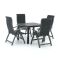 Bellagio Fermo/Fidenza 90cm dining tuinset 5-delig verstelbaar