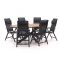 Forza Capri/Fidenza ovaal 220cm dining tuinset 7-delig verstelbaar