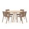 Forza Narni/ROUGH-K ø 115cm dining tuinset 5-delig stapelbaar