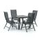 Bellagio Lugo/Fidenza 90cm dining tuinset 5-delig verstelbaar