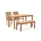 Sunyard Jakarta/Liverpool 145cm dining tuinset met bank 4-delig stapelbaar