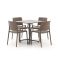 Forza Sile/Canzo 80cm dining tuinset 5-delig stapelbaar inklapbaar