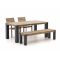 ROUGH-S/ROUGH-X 180cm dining tuinset met bank 4-delig stapelbaar