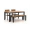 Bellagio Fidenza 160cm dining tuinset met bank 4-delig stapelbaar