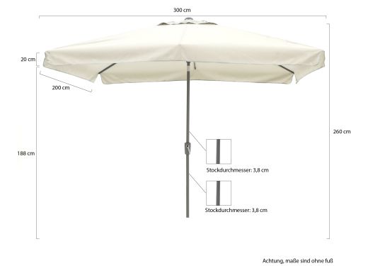 Kees Smit Shadowline Aruba parasol 300x200cm aanbieding