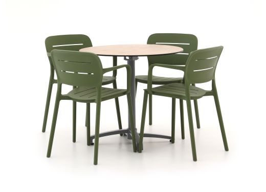 Kees Smit Forza Pazzia/Canzo Ø 80cm dining tuinset 5-delig stapelbaar aanbieding